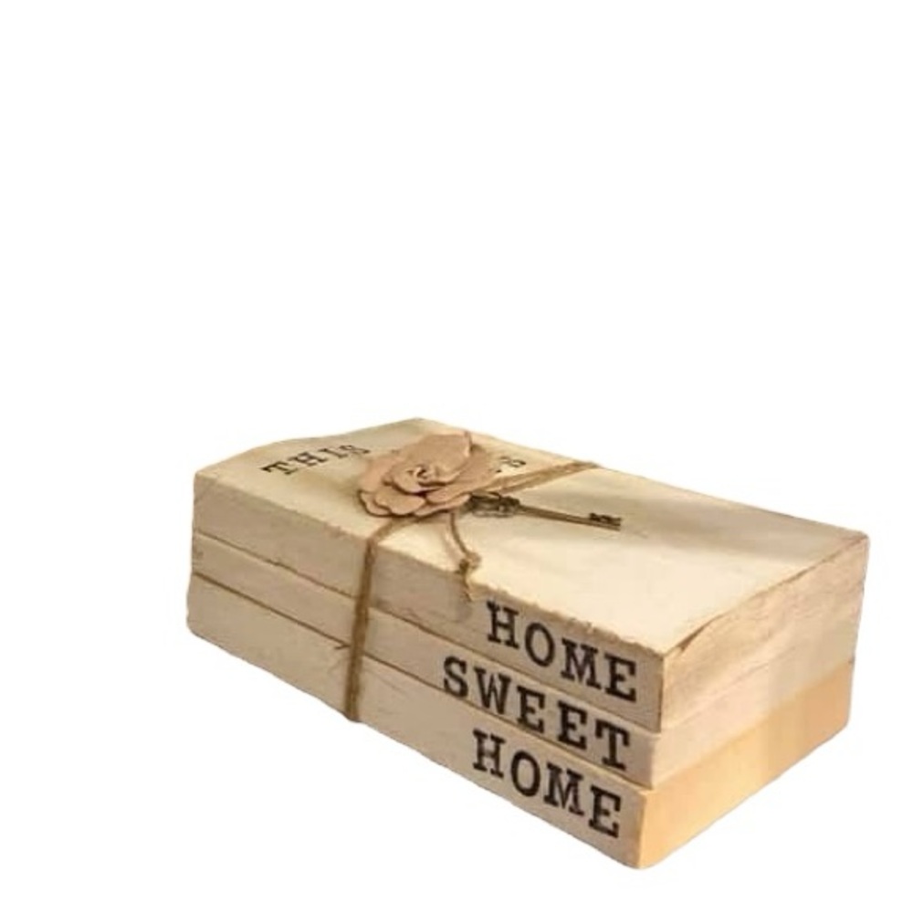Custom Home sweet Home Rustic Decorative Book Stack.